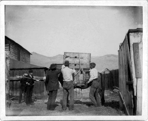 Packing on a mule for the mines, Salmon, Idaho, 1890?