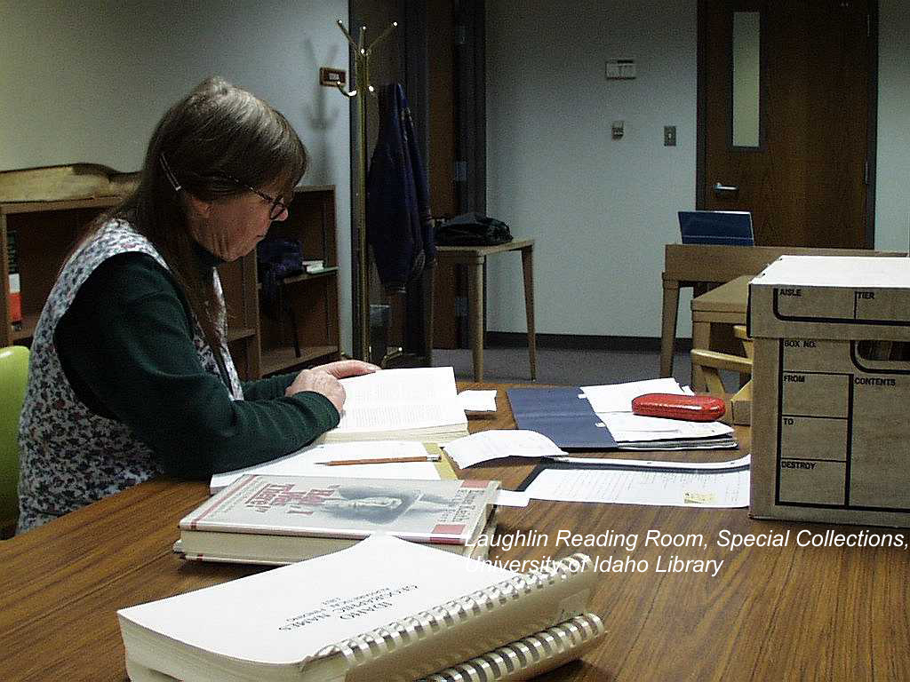 Researcher in Special Collections, March 1999