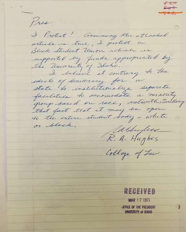Letter Sent to President Hartung