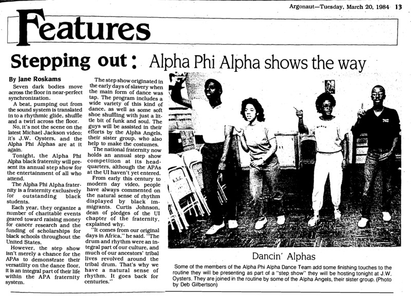 Stepping Out: Alpha Phi Alpha shows the way