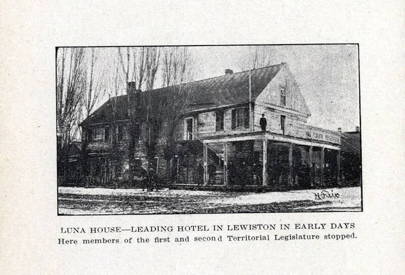 Copy print from book of Luna House. Hotel in Lewiston, Idaho.