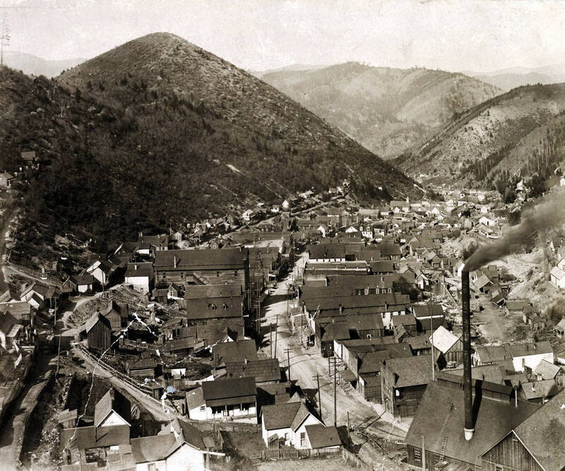 Panoramic view of Wardner, Idaho.