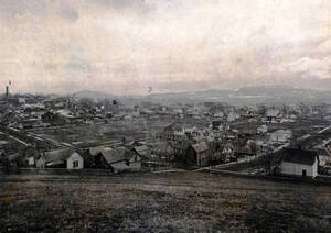 Visible: Old stand pipe water tower, Motter Wheeler Building, Latah County Courthouse, Lieuellan House