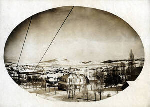 Panoramic view of Moscow, Idaho. Snow scene.