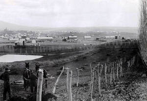Lake was in front of Ridenbaught Hall which was built to the right.
