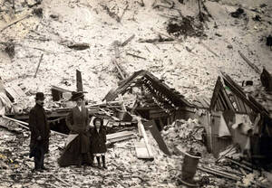 J. Finnell home demolished by snowslide. Mace, Idaho.