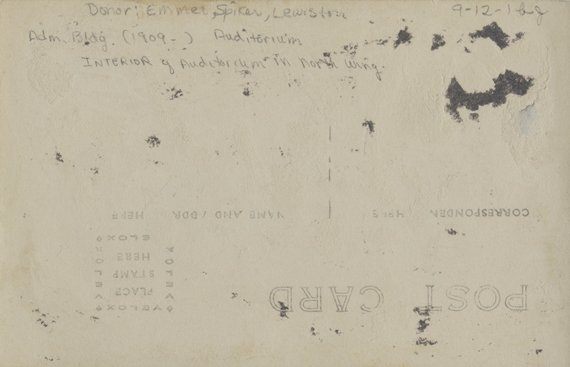 Auditorium. Administration Building. University of Idaho.