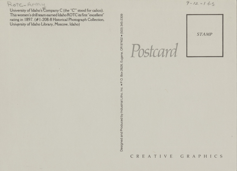 Women's Rifle Team. Company C. University of Idaho.