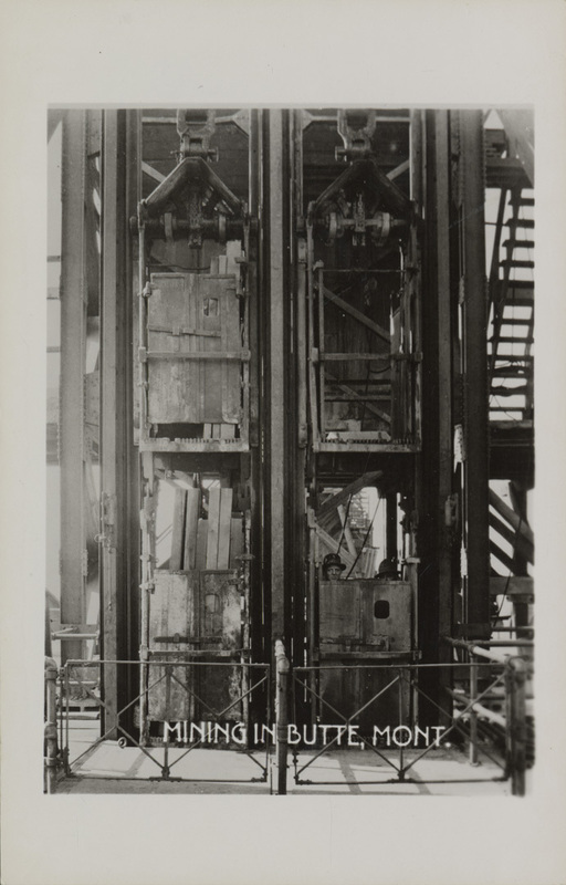 Postcard of mine buildings in Butte, Montana.