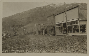 Postcard of Main St. in Juliaetta, Idaho looking South.
