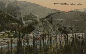Postcard of the Snowstorm Mine in Mullan, Idaho.