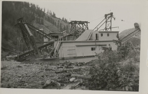Postcard of a dredge in Idaho.