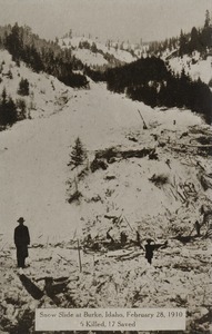 Postcard of a snow slide at Burke, Idaho.