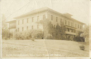 Postcard of Ridenbaugh Hall on the University of Idaho campus in Moscow, Idaho.