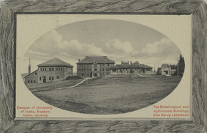Postcard of the Metallurgical and Agriculture buildings on the University of Idaho campus in Moscow, Idaho.