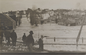 Postcard of a flood in Pullman, Washington in March, 1910.