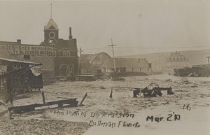 Postcard of a flood in Pullman, Washington in March, 1910.
