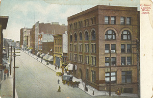 Postcard is a historic view of C street in Tacoma, Washington. | C. Street, Tacoma, Washington.