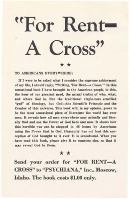 A flyer to all Americans advertizing Frank B. Robinson's newest book.