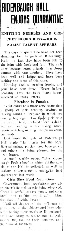 item thumbnail for Ridenbaugh Hall Enjoys Quarantine - Page 1