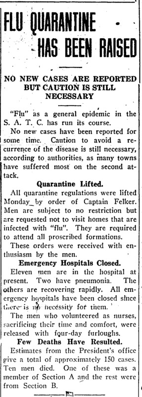 item thumbnail for Flu Quarantine has been raised - Page 1