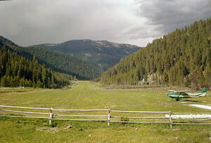 View of McFadden Mountain from the southern end of the Big Creek airstrip