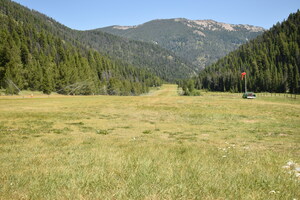 View of McFadden Mountain from the southern end of the Big Creek airstrip