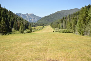 View of Goat Mountain from the northern end of the Big Creek airstrip