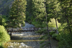 View of Monumental Bridge at confluence of Big Creek and Crooked Creek