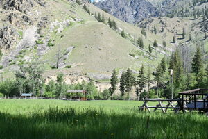 Looking north, at the Cliff Creek drainage across Big Creek, from the Taylor Wilderness Research Station