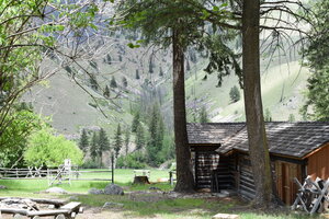 The Lewis Cabin at Taylor Wilderness Research Station, with the Cliff Creek drainage to the north