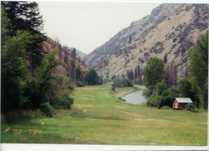 View of the landing strip at Taylor Wilderness Research Station, with Big Creek on the northern side