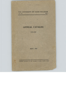 item thumbnail for University of Idaho Bulletin: Annual Catalog 1919-1920