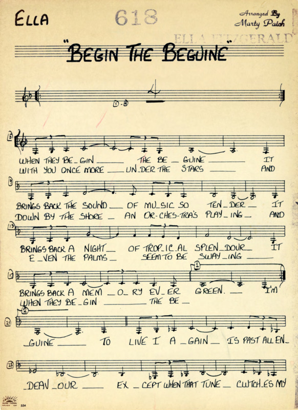 "Begin the Beguine" sheet music 