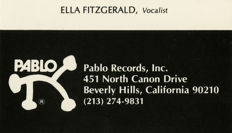 item thumbnail for Ella Fitzgerald's Pablo Records business card
