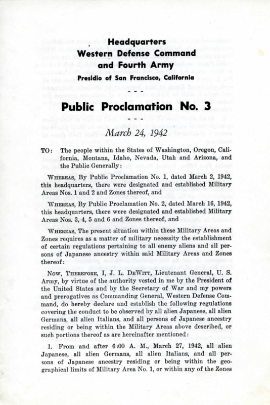 Public Proclamation No. 3