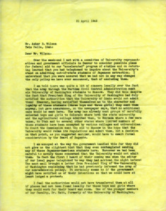 item thumbnail for Letter from President Dale to Asher B. Wilson