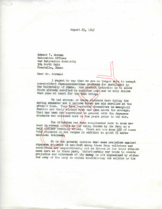 item thumbnail for Letter from Acting Dean Baldwin to the Edward V. Berman at the War Relocation Authority