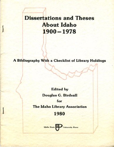 Dissertations and theses about Idaho, 1900-1988 (book cover)