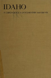 Chronology and documentary handbook of the State of Idaho (book cover)