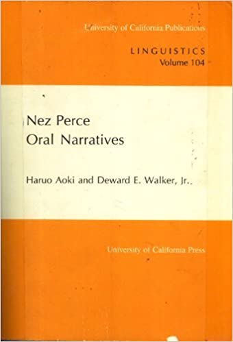 Nez Perce oral narratives (book cover)