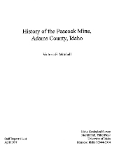 History of the Peacock Mine, Adams County, Idaho (book cover)