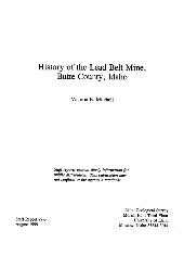 History of the Lead Belt Mine, Butte County, Idaho (book cover)