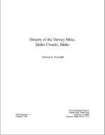 History of the Dewey Mine, Idaho County, Idaho (book cover)
