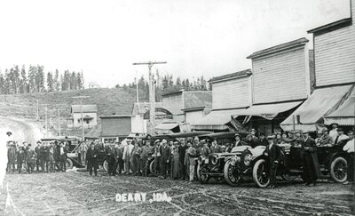 People and cars on Main Street