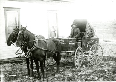 Gust Reiber in McConnon's Remedies wagon