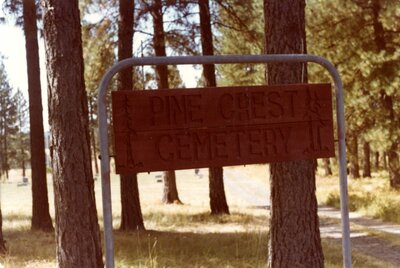 Pine Crest Cemetery Sign