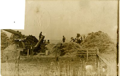 Threshing grain