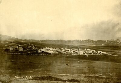 Panoramic view of Moscow, Idaho in 1883