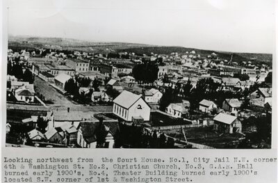 View of downtown Moscow, Idaho looking northwest from the courthouse